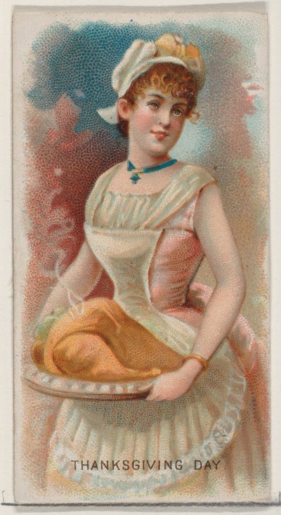 عيد الشكر ، الولايات المتحدة ، من سلسلة Holidays N80 لسجائر ماركة Duke ، ... ، 1890. بواسطة جورج س.هاريس وأولاده