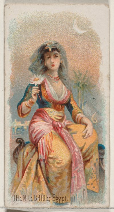 عروس النيل ، مصر ، من سلسلة Holidays N80 لسجائر ماركة Duke ، 1890. ، 1890. بواسطة جورج س.هاريس وأولاده