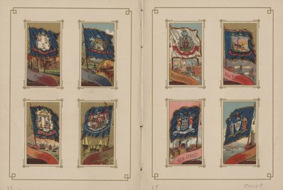 أعلام جميع الأمم والولايات المتحدة الأمريكية - الصفحات 27 und 28 ، 1887 بواسطة جورج س وأولاده هاريس
