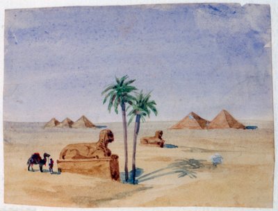 أبو الهول والأهرامات ، الجيزة 2 ، 1820-1876 بواسطة جورج ساند