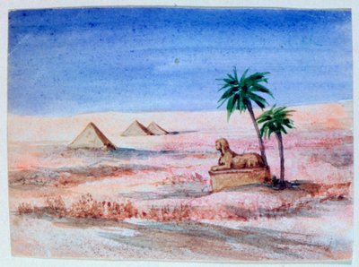 أبو الهول والأهرامات ، الجيزة 1 ، 1820-1876 بواسطة جورج ساند