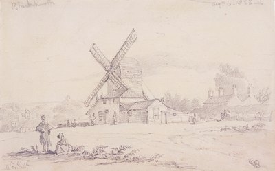 منظر لطاحونة مع طاحونة هوائية في بلاكهيث ، غرينتش ، لندن ، 1833 بواسطة جورج شبرد