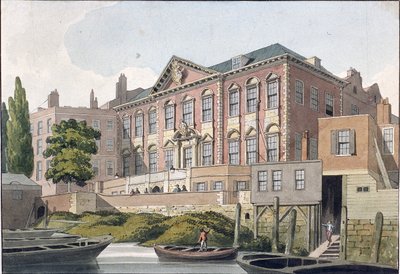 قاعة Fishmongers 'Hall from the River Thames ، لندن ، c1810 بواسطة جورج شيبرد