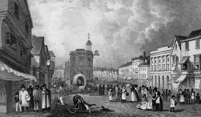 هاي ستريت ، ميدستون ، يوم سوق ، منقوش بواسطة إس لاسي ، تم نشره عام 1832 بواسطة جورج شيبرد