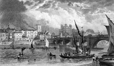 جسر روتشستر ، نقش H. Adlard ، c.1830 بواسطة جورج شيبرد