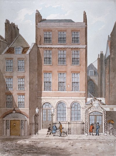 Snow's Banking House and Twining's Tea التجار ، ستراند ، وستمنستر ، لندن ، c1810 بواسطة جورج شيبرد