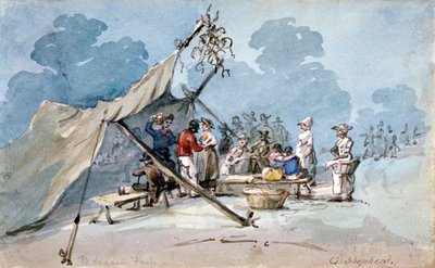 منظر لأشخاص يحضرون معرض بيكهام ، لندن ، c1820 بواسطة جورج شيبرد