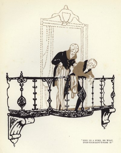 رسم توضيحي لـ Happy Hypocrite بواسطة Max Beerbohm (لون ليثو) بواسطة جورج شيرينغهام