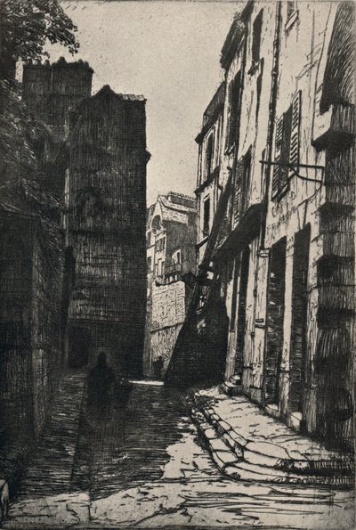 'Rue des Pretres-St Severin' ، 1915. بواسطة جورج تي بلومان