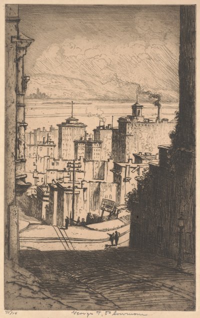 في سان فرانسيسكو ، حوالي عام 1911 (ميزوتينت) بواسطة جورج تايلور بلومان