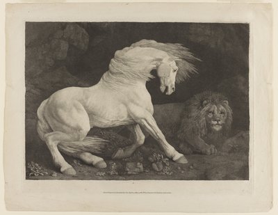 حصان يخافه أسد بعد جورج ستابس (1724-1806) بواسطة جورج تاونلي ستابس
