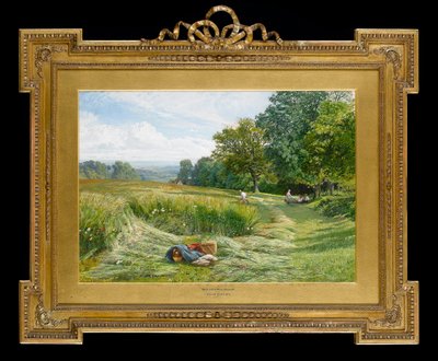 Hay Time بالقرب من Leith Hill ، Dorking ، Surrey ، 1860 (مرحاض على ورق) بواسطة جورج فيكات كول