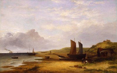 مشهد ساحلي (زيت على قماش) بواسطة جورج فنسنت