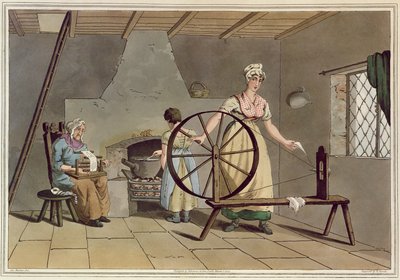 غزل المرأة ، من "زي يوركشاير" ، نقشها روبرت هافيل (1769-1832) ، 1814 بواسطة جورج ووكر