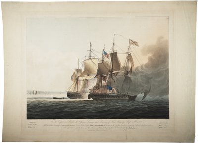 سفينة جلالة شانون تستولي على الفرقاطة الأمريكية تشيسابيك ، 1813 بواسطة George Webster
