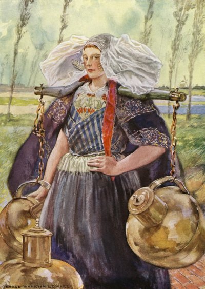 A Zeeland Milkmaid (لون ليثو) بواسطة جورج وارتون إدواردز