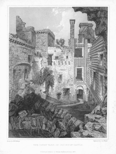 فناء قلعة كريشتون ، c1847. بواسطة جورج وينتر