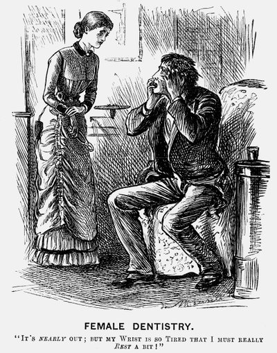 "طب الأسنان الأنثوي" ، 1879 بواسطة جورج دو مورير