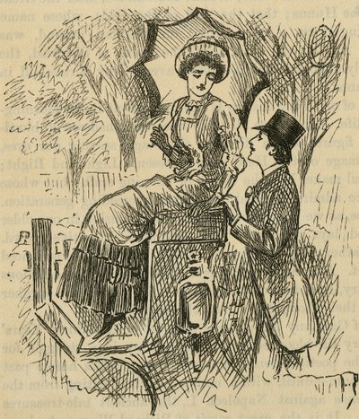 مغازلة. رسم توضيحي لجورج دو مورييه (1834-1896) نُشر عام 1882. بواسطة جورج دو مورير