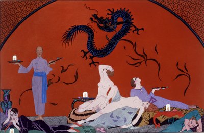 في منزل باسوتس ، حوالي عام 1921 (طباعة pochoir) بواسطة جورج حلاق
