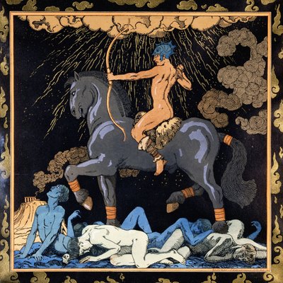 هو الذي يركب الحصان الأسود ، 1917-1920 (استنسل) بواسطة جورج حلاق