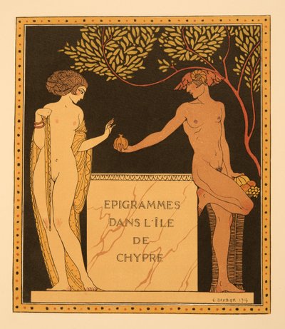 Epigrams في جزيرة قبرص ، رسم توضيحي من Les Chansons de Bilitis ، بقلم بيير لويز ، حانة. 1922 (طباعة استنسل) بواسطة جورج حلاق