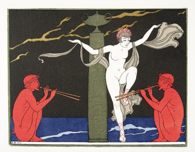 رسم توضيحي من Les Chansons de Bilitis ، بقلم بيير لويز ، حانة. 1922 (طباعة استنسل) بواسطة جورج حلاق