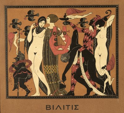 رسم توضيحي من Les Chansons de Bilitis ، بقلم بيير لويز ، حانة. 1922 (طباعة استنسل) بواسطة جورج حلاق