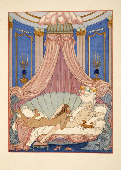 رسم توضيحي من حانة "Les Liaisons Dangereuses" بقلم بيير تشودرلوس دي لاكلوس (1741-1803). 1934 (طباعة استنسل) بواسطة جورج حلاق