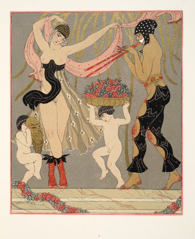 رقصة الزهور ، رسم توضيحي من Les Chansons de Bilitis ، بقلم بيير لويز ، حانة. 1922 (طباعة استنسل) بواسطة جورج حلاق