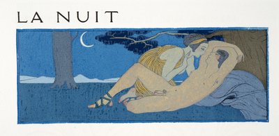 الليل، رسم توضيحي من Les Chansons de Bilitis، بقلم بيير لويس، حانة. 1922 (طباعة الاستنسل) بواسطة جورج حلاق