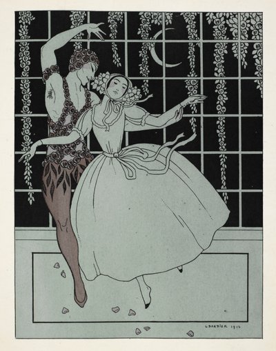 "لو سبكتر دو لا روز". أخذت الصورة اسمها من باليه Ballets Russes استنادًا إلى قصيدة كتبها Théophile Gautier. الراقصون في العرض الأصلي هم فاسلاف نيجينسكي في دور الورد وتمارا كارسافينا في دور الفتاة ، ويمكن رؤيتهم وهم يرقصون بواسطة جورج حلاق