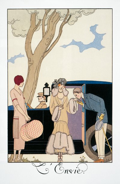 الحسد ، جورج باربييه (1882-1932) ، من Falbalas et Fanfreluches ، التقويم 1925. فرنسا ، القرن العشرين بواسطة جورج حلاق
