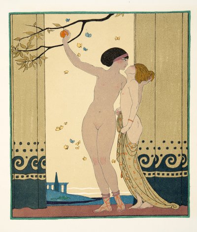نصيحة ، رسم توضيحي من Les Chansons de Bilitis ، بقلم بيير لويز ، حانة. 1922 (طباعة استنسل) بواسطة جورج حلاق