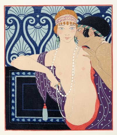 المحاسن الثلاث لمناسيديكا ، رسم توضيحي من Les Chansons de Bilitis ، بقلم بيير لويز ، حانة. 1922 (طباعة استنسل) بواسطة جورج حلاق