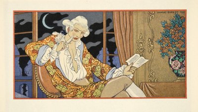 الرسالة الثامن والثلاثون، من سيسيل فولانج إلى فيكونت دي فالمونت، من "Les Liaisons Dangereuses" بقلم بيير تشودليرلوس دي لاكلوس (1741-1803)، الحانة. 1934 (طباعة الاستنسل) بواسطة جورج حلاق