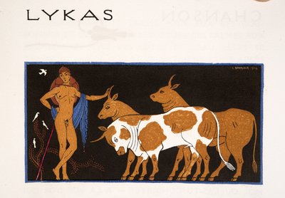 Lykas ، رسم توضيحي من Les Chansons de Bilitis ، بقلم بيير لويز ، حانة. 1922 (طباعة استنسل) بواسطة جورج حلاق