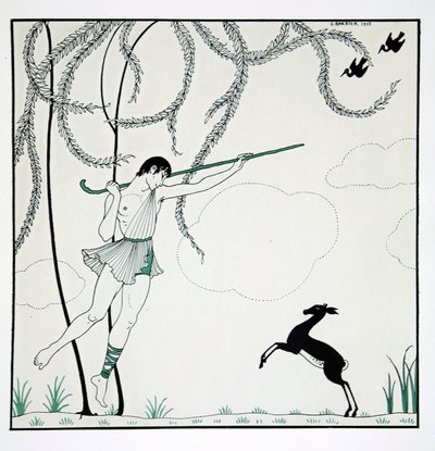 نارسيس ، من سلسلة "تصاميم على رقصات فاسلاف نيجينسكي" (1889-1950). جورج باربييه (1882-1932) ، طباعة بوشوار بواسطة جورج حلاق