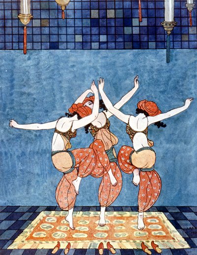 الأميرة شهرزاد (شهرزاد) (حكايات الألف ليلة وليلة). رسم لجورج باربييه (1882-1932). حوالي عام 1910. بواسطة جورج حلاق