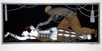 شهرزاد ، من سلسلة "تصاميم على رقصات فاسلاف نيجينسكي" (1889-1950). جورج باربييه (1882-1932) ، طباعة بوشوار بواسطة جورج حلاق