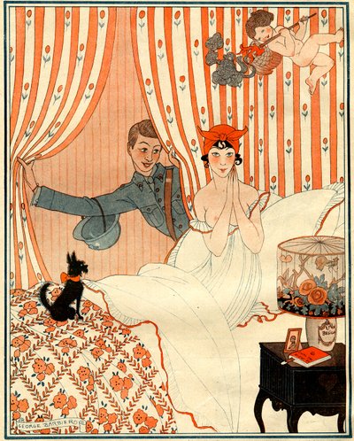 العودة غير المخطط لها ... أو المنبه - رسم توضيحي من La Vie Parisienne بواسطة جورج حلاق