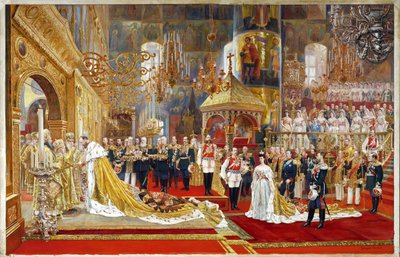 تتويج الإمبراطور ألكسندر الثالث والإمبراطورة ماريا فيودوروفنا ، 1883-1888 بواسطة جورج بيكر