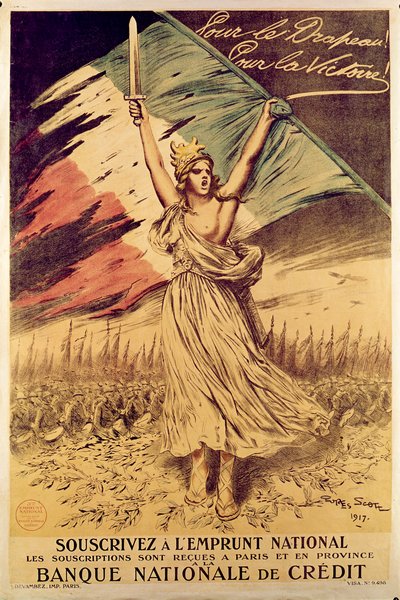 ملصق الحرب العالمية الأولى الفرنسي يشجع على شراء سندات الحرب ، 1917 بواسطة جورج بيرتين سكوت