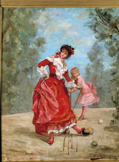 لعبة الكروكيه. لوحة لجورج جول فيكتور كليرين (1843-1919) بواسطة جورج كليرين
