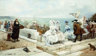 شخصيات أنيقة تشاهد سباق القوارب ، 1889 بواسطة جورج كليرين
