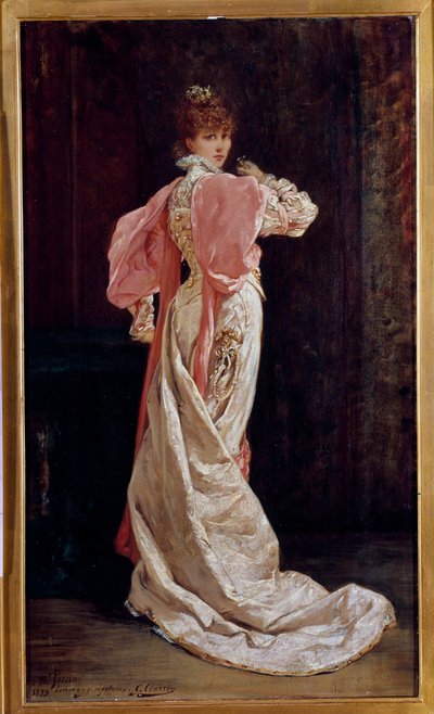 صورة كاملة الطول للممثلة الفرنسية هنرييت روزين برنارد الملقب بسارة برنارد (1844-1923) لوحة لجورج جول فيكتور كليرين (1843-1919). القرن ال 19. باريس ، كوميديا فرنسية بواسطة جورج كليرين