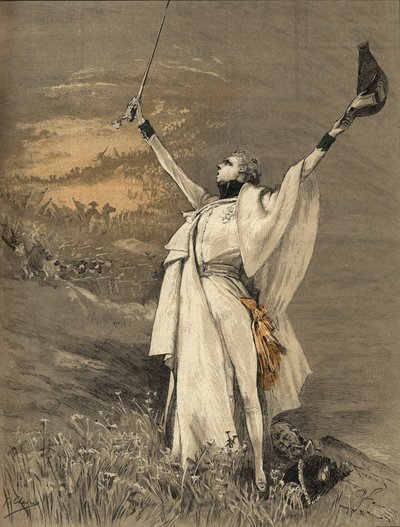 دعت الممثلة هنرييت روزين برنارد سارة برنارد (1844-1923) في دور دوق رايششتات (ابن الإمبراطور نابليون الأول (1769-1821) - "" الأيجلون "، نقش لجورج جول فيكتور كليرين (1843 - 1919) ) لعام 1900. بواسطة جورج كليرين