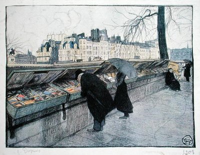 Bouquinistes على طول الضفة اليسرى لنهر السين بالقرب من Pont-Neuf ، باريس بواسطة جورج دوبوي