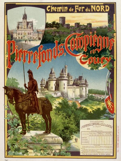 Pierrefonds و Compiègne و Coury - ملصق إعلاني لسكك الحديد دو نورد ، بقلم جي فرايبونت بواسطة جورج فريبونت