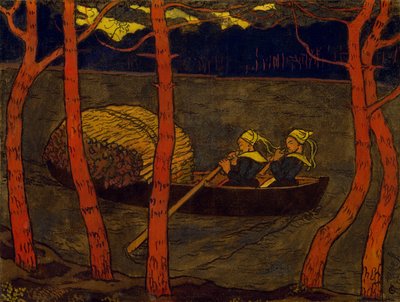 القوارب في بريتاني ، c.1893-94 (درجة الحرارة على قماش) بواسطة جورج لاكومب
